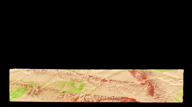 Lower third with painted brush strokes on wrinkled kraft paper in a loop