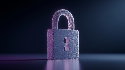 Fototapeta premium Digital lock symbolizing cybersecurity and data protection in a secure network environment