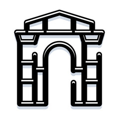 Naklejka premium Architectural triumphal arch with a distinctive outline capturing historical significance and monumental design, creating a versatile icon for various graphic applications