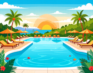Obraz premium Tropical Paradise Ripple Pools