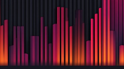 Fototapeta premium Abstract vertical lines in gradient colors on dark background