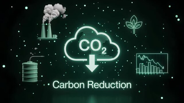 Carbon Reduction Vision: A conceptual image illustrating the essence of carbon reduction, with graphic elements. Depicting the various facets of emission control and environmental consciousness.