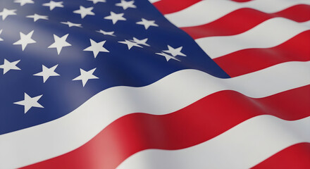Obraz premium American flag waving with stars and stripes