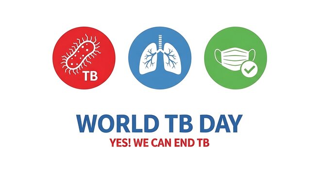 World tuberculosis day awareness campaign logo and slogan