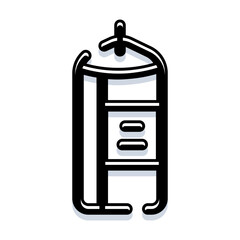 Fototapeta premium Bellhop luggage cart icon illustrating hospitality services, hotel porter assistance, and travel accommodation, representing customer service and valet delivery