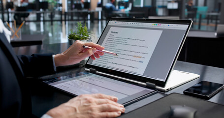 Professional Writer Using Computer Editing Software