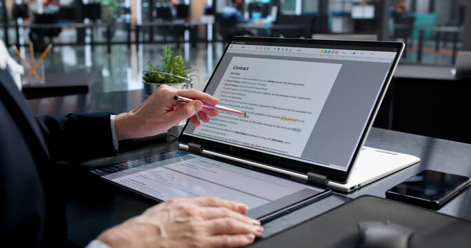 Professional Writer Using Computer Editing Software