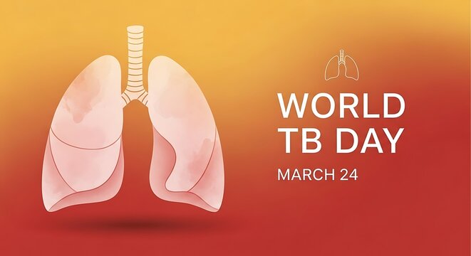 World tuberculosis day awareness poster with lung illustration