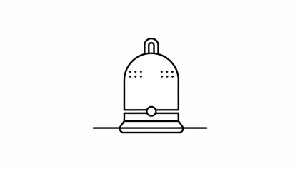 Fototapeta premium Minimalist Line Art Icon of a Bell, Symbolizing Sound, Alert, or Notification