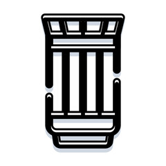 Naklejka premium Ancient architecture column, a classic pillar symbol, featuring a traditional decorative capital and fluted shaft, standing as an enduring icon of history and support