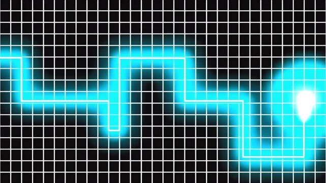 AI pathfinding algorithm on dark cyan grid for optimization