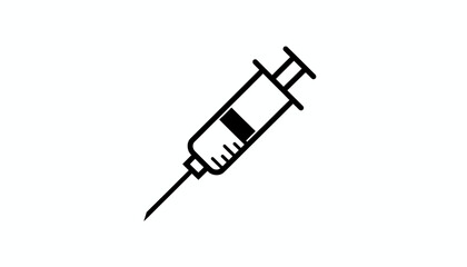 Fototapeta premium Medical Syringe Icon, Injection Needle, Health Care Symbol, Vaccination Concept