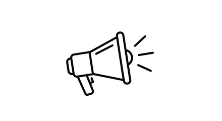 Fototapeta premium Megaphone Icon, Loudspeaker Symbol, Announcement, Alert, Communication, Marketing, Sound, Voice, Noise, Public Relations