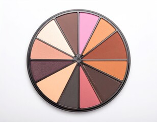 Obraz premium Round eyeshadow palette, assortment of colorful shades