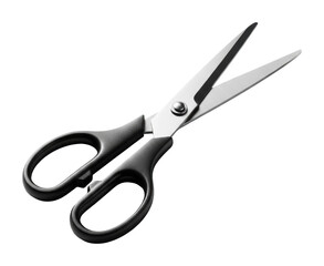 Cutting with scissors home office minimalist isolated on transparent background