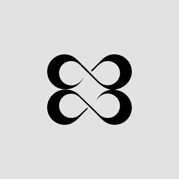 Abstract infinity heart logo with elegant endless loop design