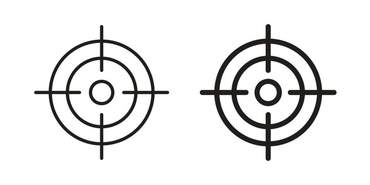 Bullseye pointer icon pack flat vector in outline