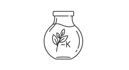 Plant Growth Formula Bottle with Leaf and Chemical Symbol - Science and Nature