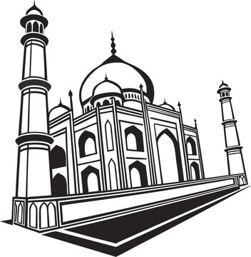 taj mahal vector illustration