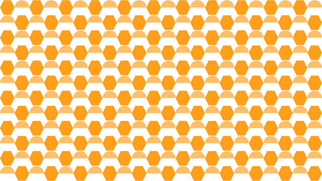 Abstract Geometric Honeycomb Pattern in Orange and White vector background