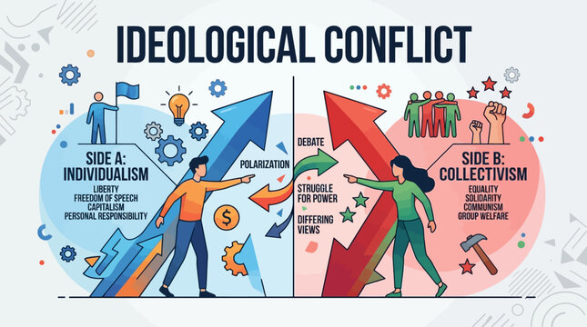 Ideological Conflict Between Individualism and Collectivism Visualized.