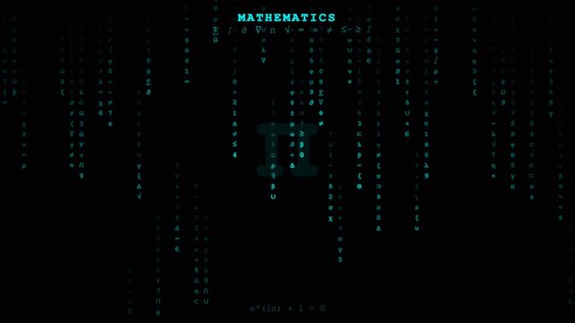 Abstract Matrix Falling Numbers Animation for Scientific Illustration