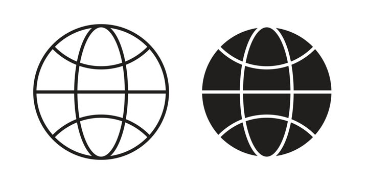 Globe icon pack flat vector in outline
