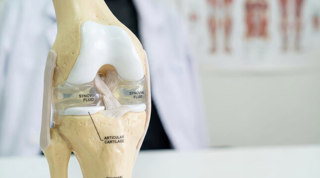 Medical model human knee joint anatomy ligament tendon cartilage synovial fluid bone structure healthcare education orthopedic study medical model human knee joint anatomy shows ligament tendon