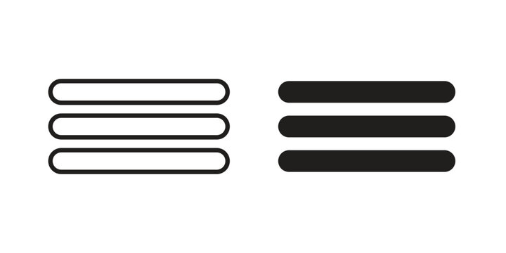 Menu icon pack flat vector in outline