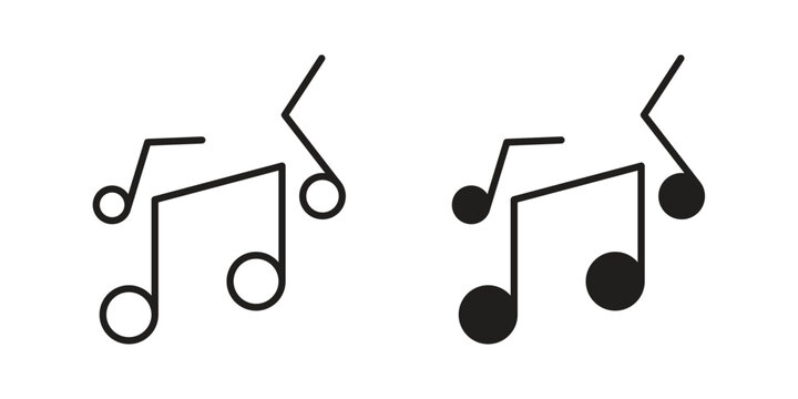 Music icon pack flat vector in outline