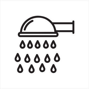Set of icons for web design bathroom shower  a vector illustration