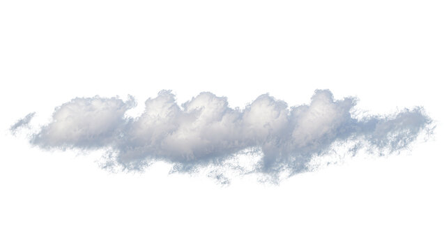 Realistic fluffy cumulus cloud formation, isolated natural weather element PNG for sky and atmospheric design projects