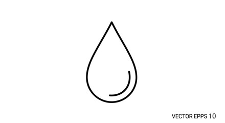 Fototapeta premium Clean Water Drop Icon Symbol, Simple Line Art, Isolated on White Background