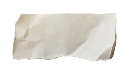 Obraz premium Roughly torn and crumpled beige paper piece with textured surface, isolated on transparent background, perfect for notes or design elements PNG