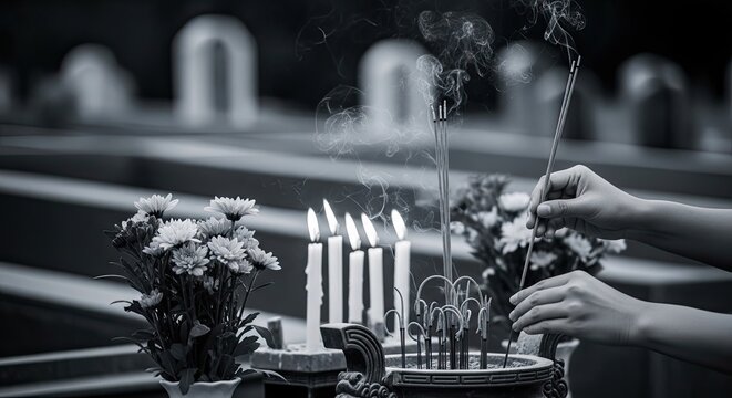 Ching ming festival traditions honoring ancestors with incense and flowers