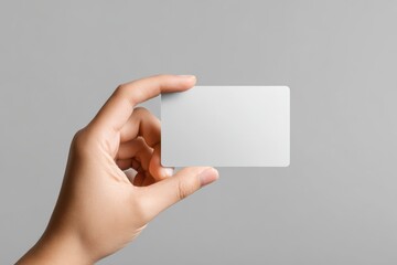 Fototapeta premium Holding a blank card with elegant simplicity