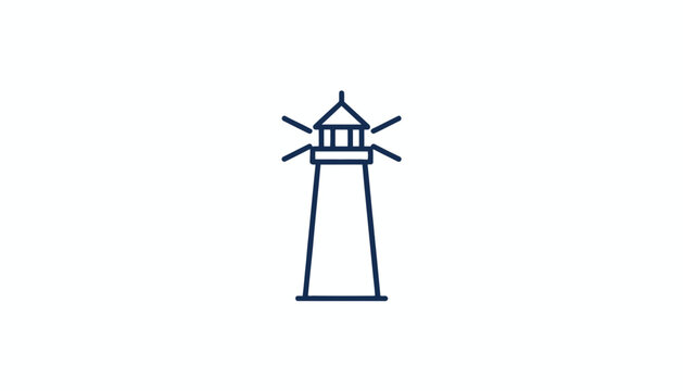 Minimalist Lighthouse Icon, Navigation Symbol, Maritime Beacon, Sea Safety, Coastal Guide