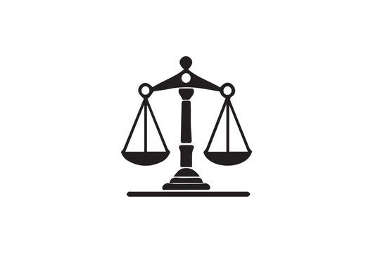 Vector balance scale icon, law and justice symbol