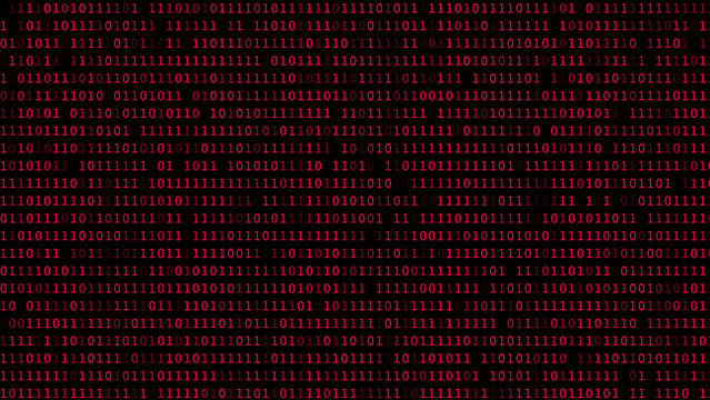 Cyber red binary text data flow technology and programming background