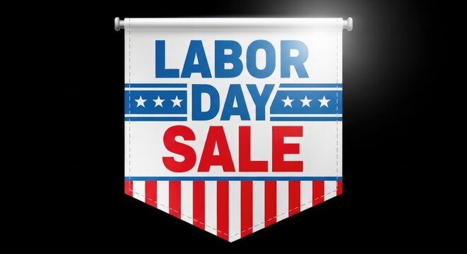 Labor day sale celebration american flag banner with discount offers