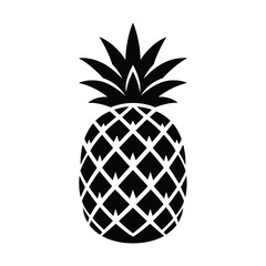 Obraz premium pineapple silhouette vector illustration icon
