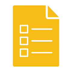 Obraz premium Yellow checklist document icon