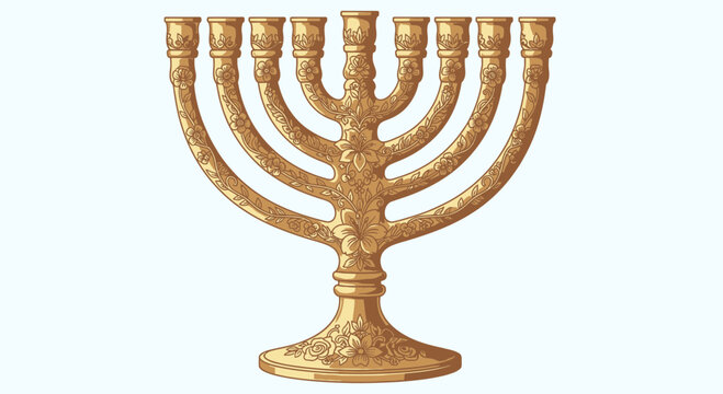 menorah isolated on white background