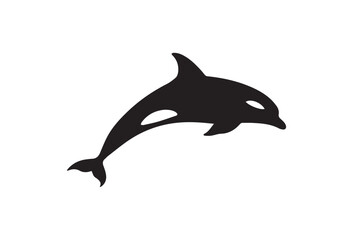 Obraz premium Black orca whale silhouette vector