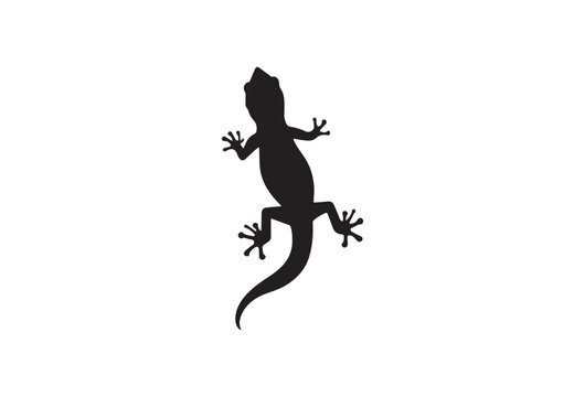 Black lizard silhouette vector illustration