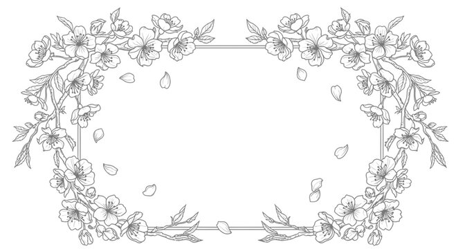 floral frame, flower border, decorative illustration