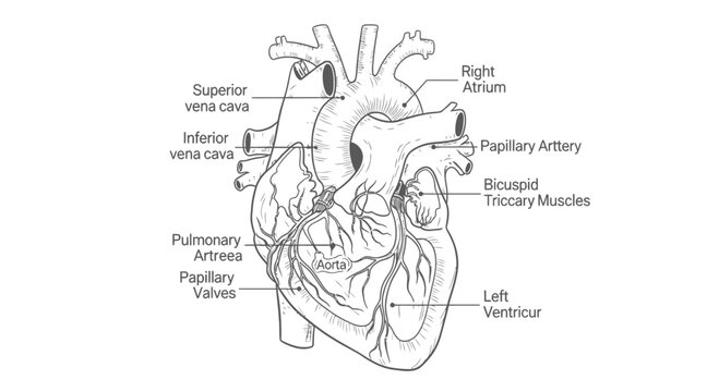 heart anatomy, human heart diagram