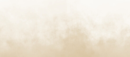 Sandy brown dust fog smoke texture overlay isolated on transparent background. Moody desert storm effect for photo compositing. Atmospheric sandstorm dust particles rising. PNG © fatima