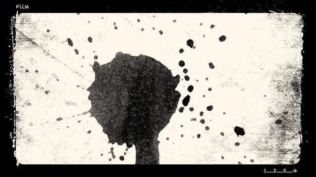 Animated old film frame with grunge dust texture overlay, featuring scratches, grain, and vintage analog style