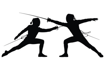 Silhouette of two people running with kites in a park